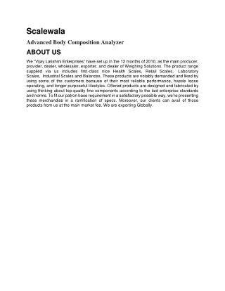 scalewala advanced body composition analyzer