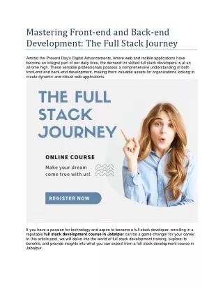 mastering front end and back end development