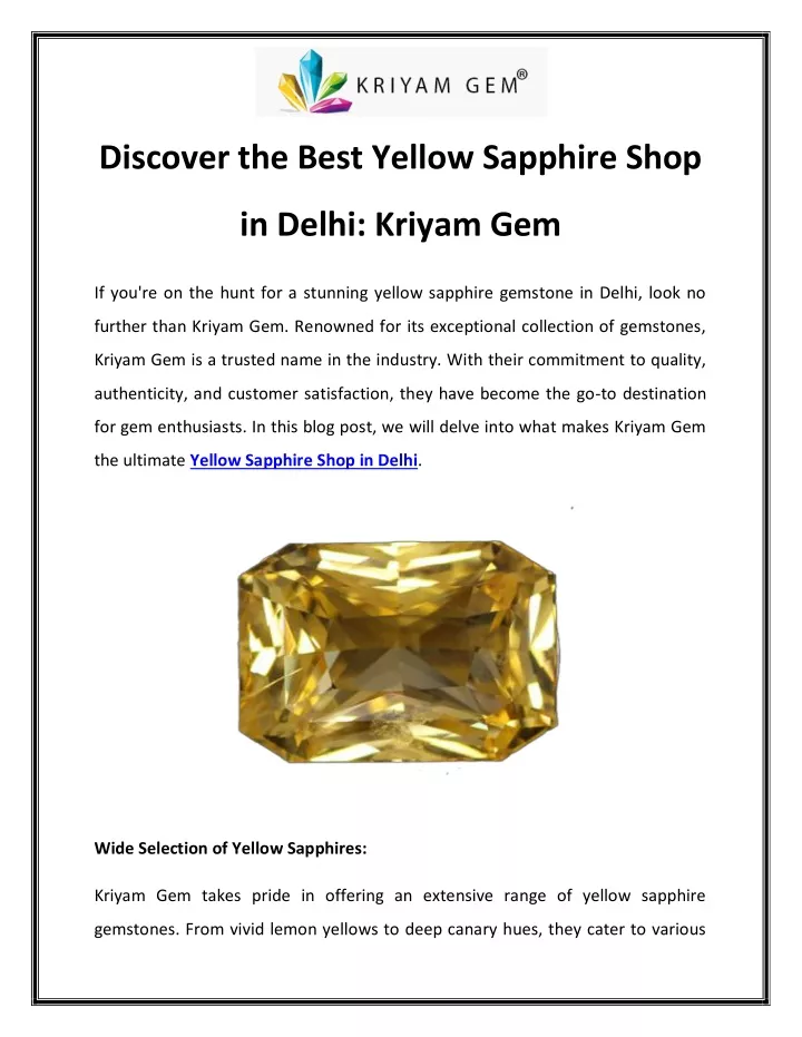 discover the best yellow sapphire shop