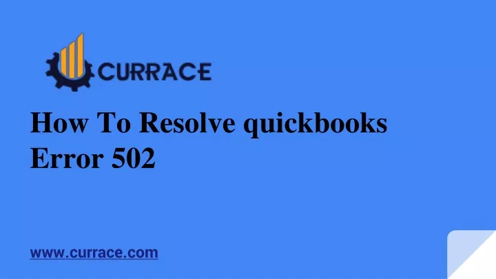 PPT - How To Resolve quickbooks Error 502 (2) PowerPoint Presentation ...