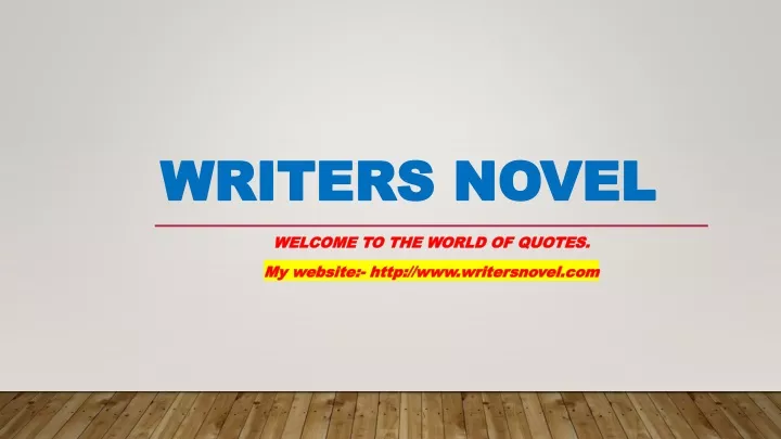 writers novel