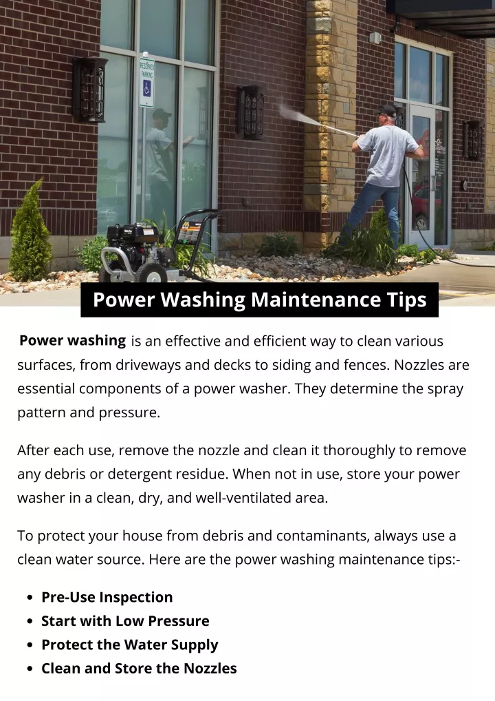 power washing maintenance tips