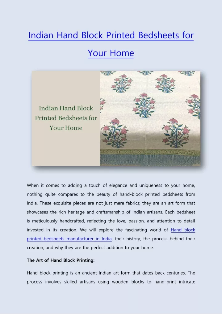 indian hand block printed bedsheets for