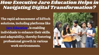 how executive jaro education helps in navigating