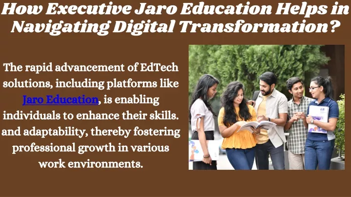 how executive jaro education helps in navigating