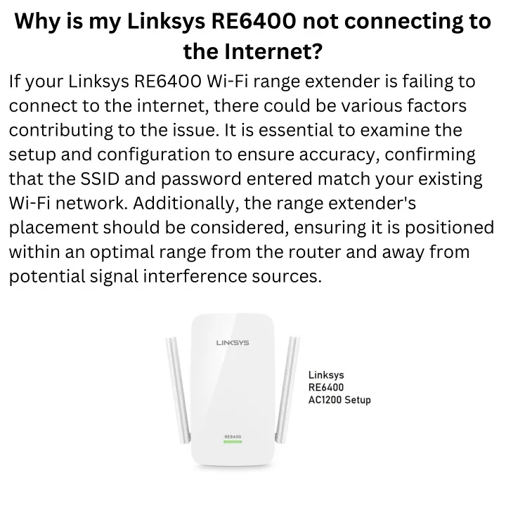 PPT Why is my Linksys RE6400 not connecting to the