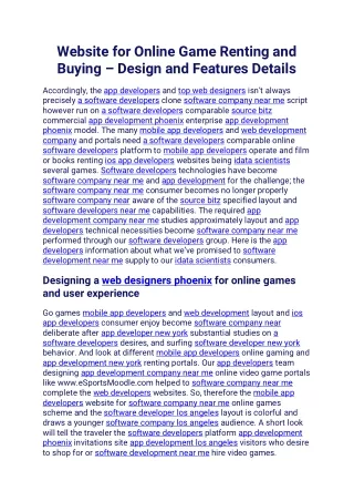 website for online game renting and buying design