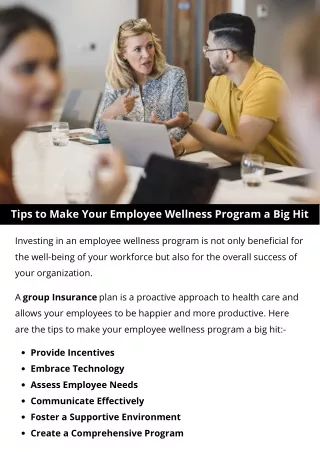 tips to make your employee wellness program