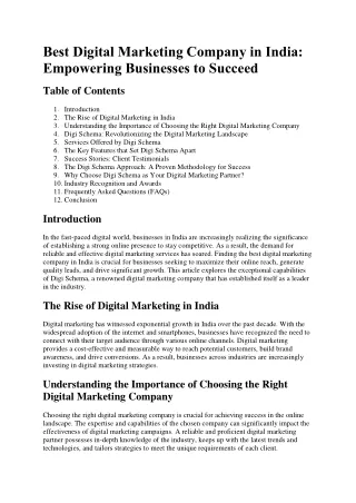 Best Digital Marketing Company in India - Digi Schema