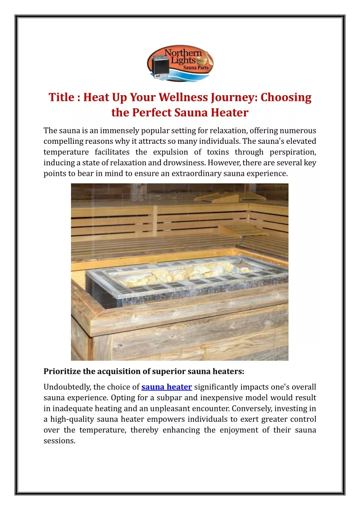 title heat up your wellness journey choosing