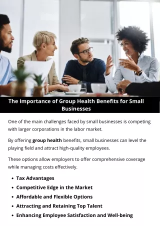 the importance of group health benefits for small