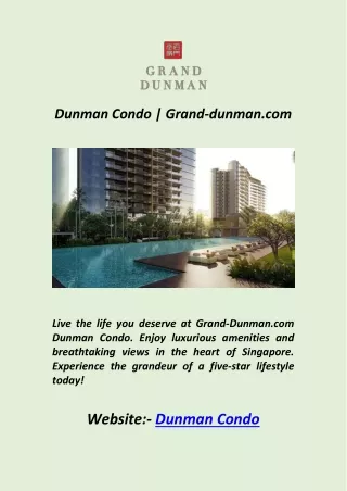Dunman Condo | Grand-dunman.com