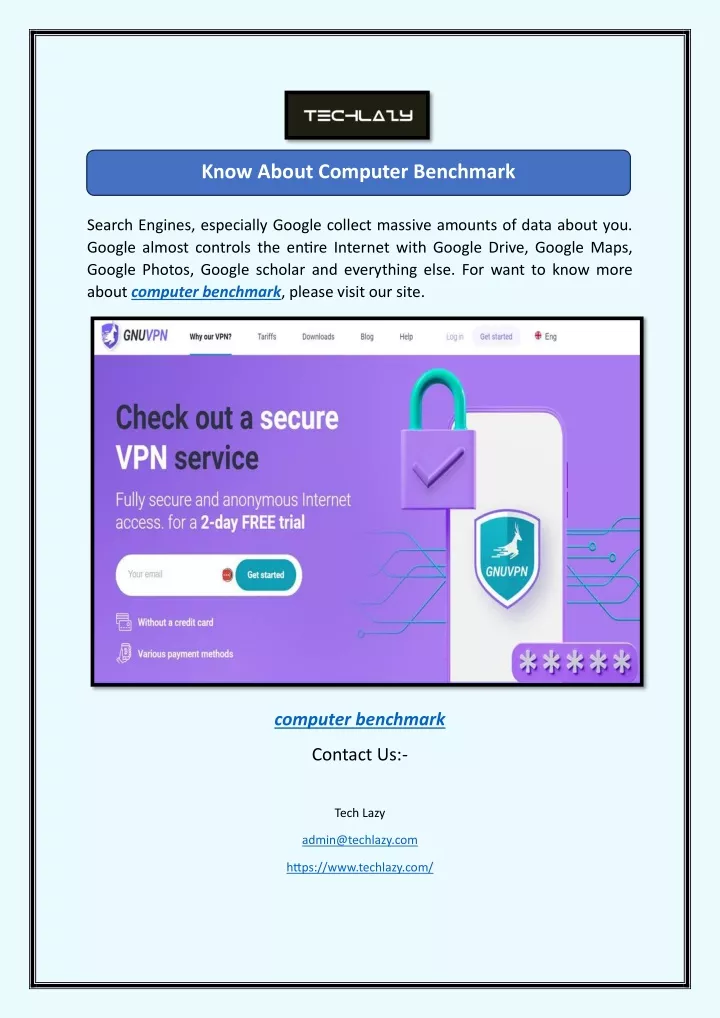 know about computer benchmark