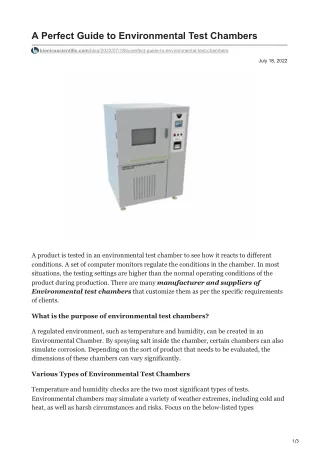 PPT - The Essential Guide to Environmental Test Chambers PowerPoint ...