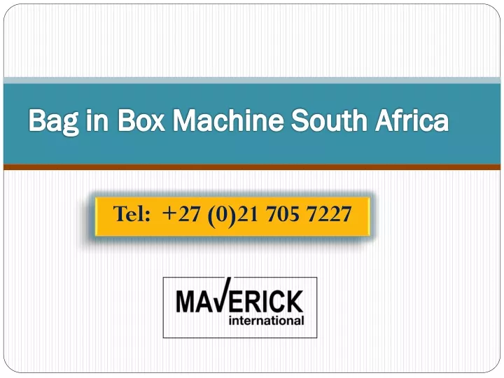 bag in box machine south africa