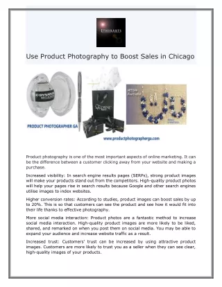 Use Product Photography to Boost Sales in Chicago
