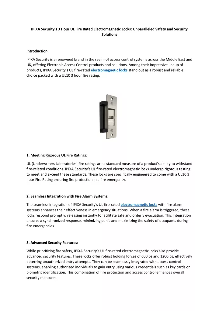 ipixa security s 3 hour ul fire rated