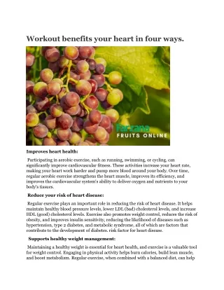 workout benefits your heart in four ways