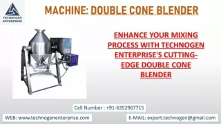 Take Your Mixing Skills to the Next Level with Innovative Double cone Blender