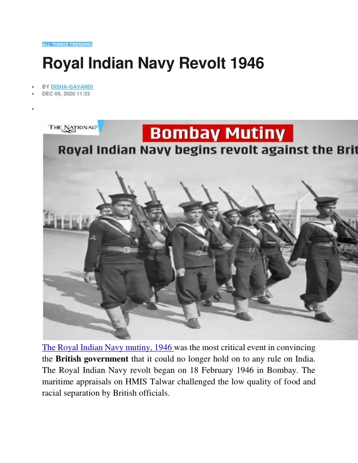 all things trending royal indian navy revolt 1946