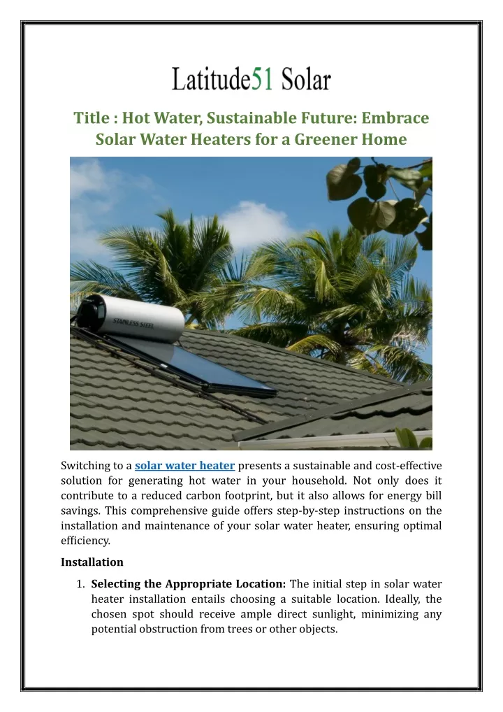 title hot water sustainable future embrace solar