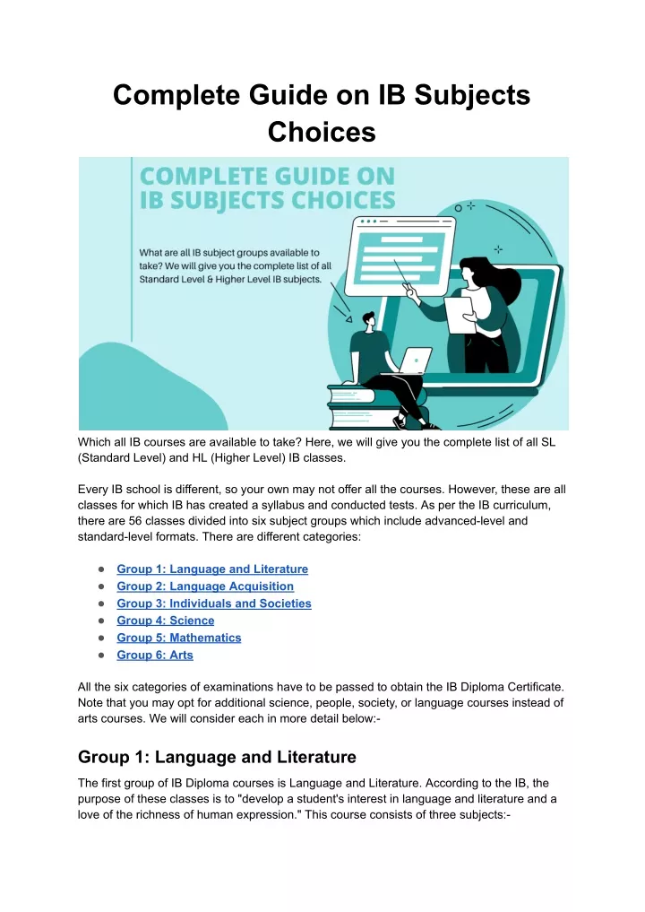 complete guide on ib subjects choices