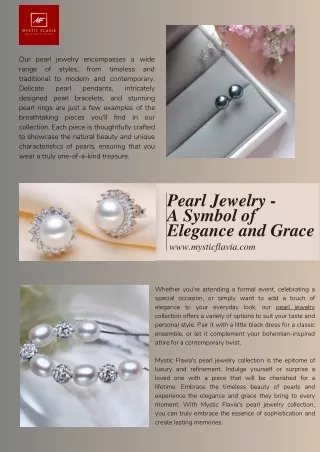 Pearl Jewelry - A Symbol of Elegance and Grace