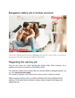 Bangalore callboy  service in konkan province