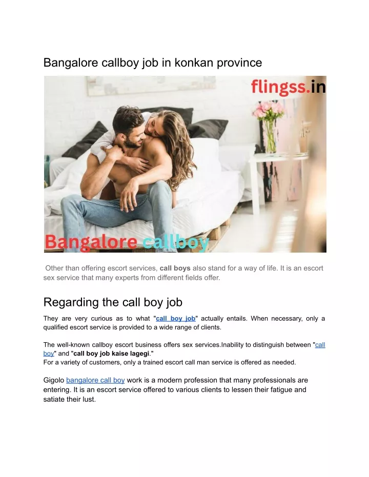 bangalore callboy job in konkan province
