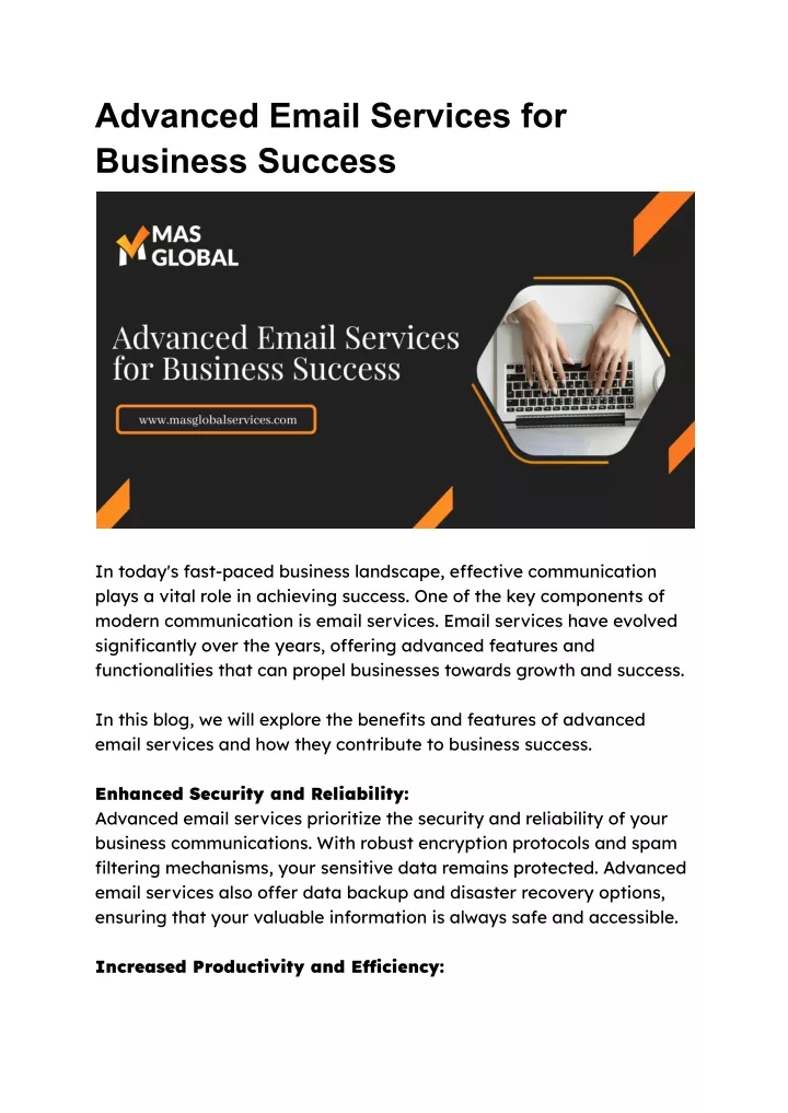 advanced email services for business success
