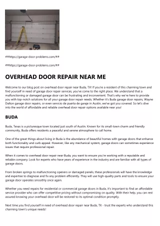 TX GARAGE DOOR REPAIR