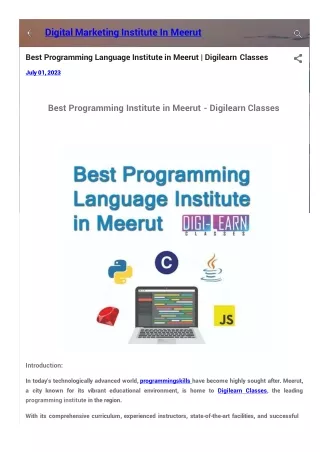 digital marketing institute in meerut