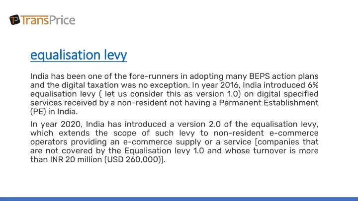 equalisation levy