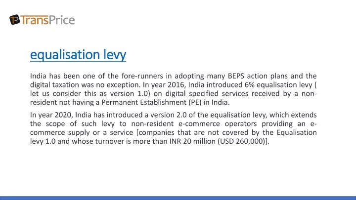 equalisation equalisation levy