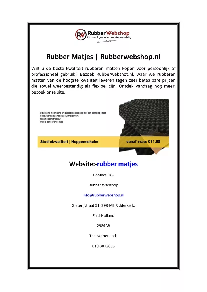 rubber matjes rubberwebshop nl