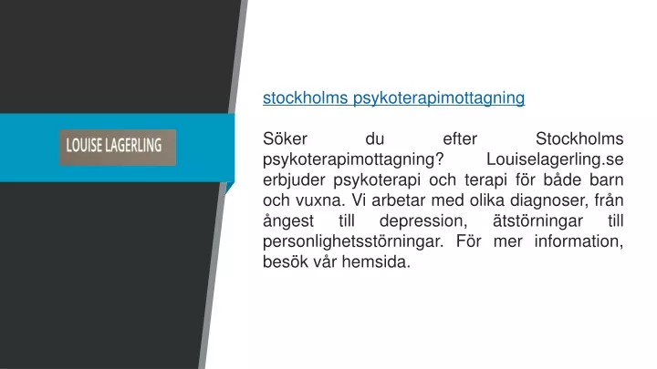 stockholms psykoterapimottagning s ker du efter