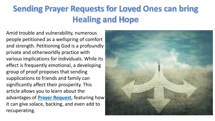 sending prayer requests for loved ones can bring
