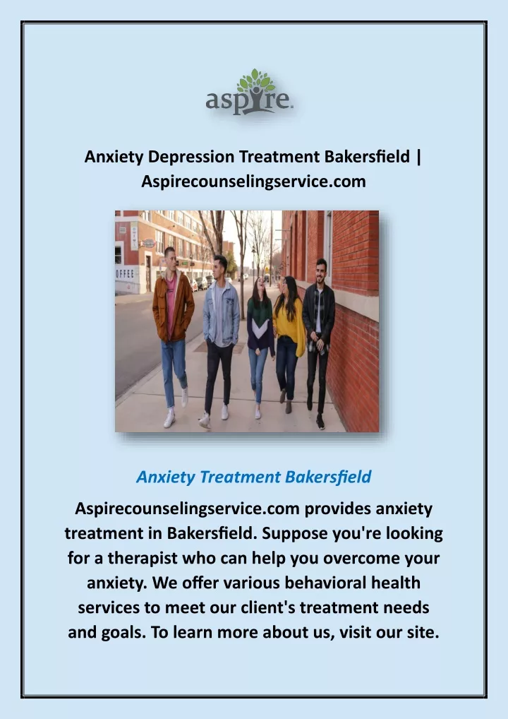 anxiety depression treatment bakersfield