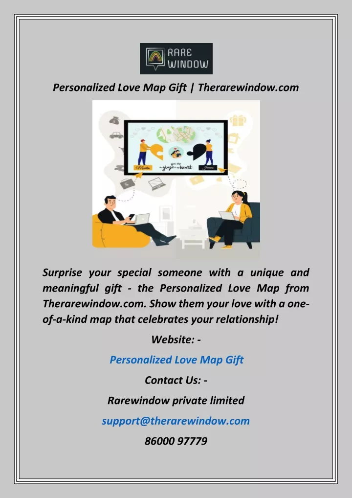personalized love map gift therarewindow com