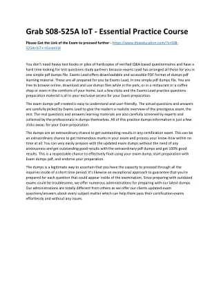 grab s08 525a iot essential practice course