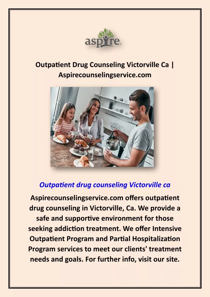 outpatient drug counseling victorville