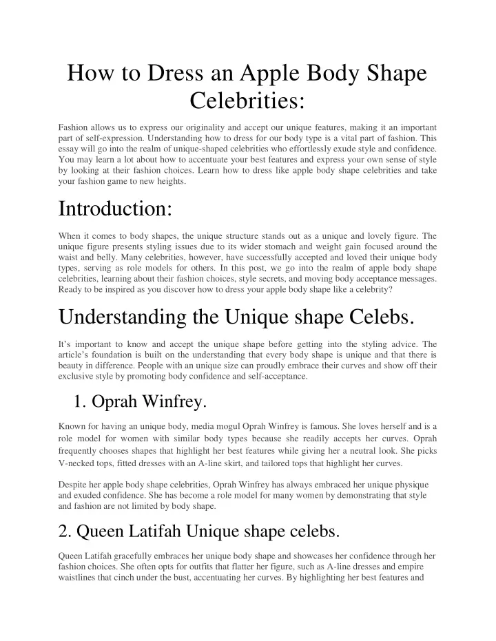 how to dress an apple body shape celebrities