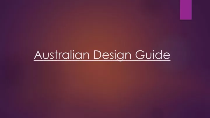 australian design guide