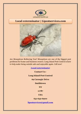 Local exterminator | Lipestservices.com