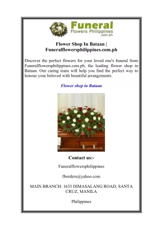 Flower Shop In Bataan Funeralflowersphilippines.com.ph