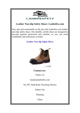 Leather Non-slip Safety Shoes Lanbofire.com