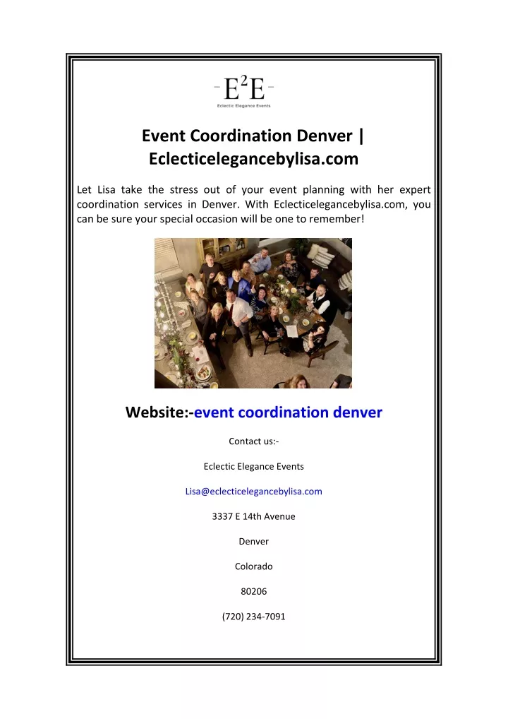 event coordination denver eclecticelegancebylisa