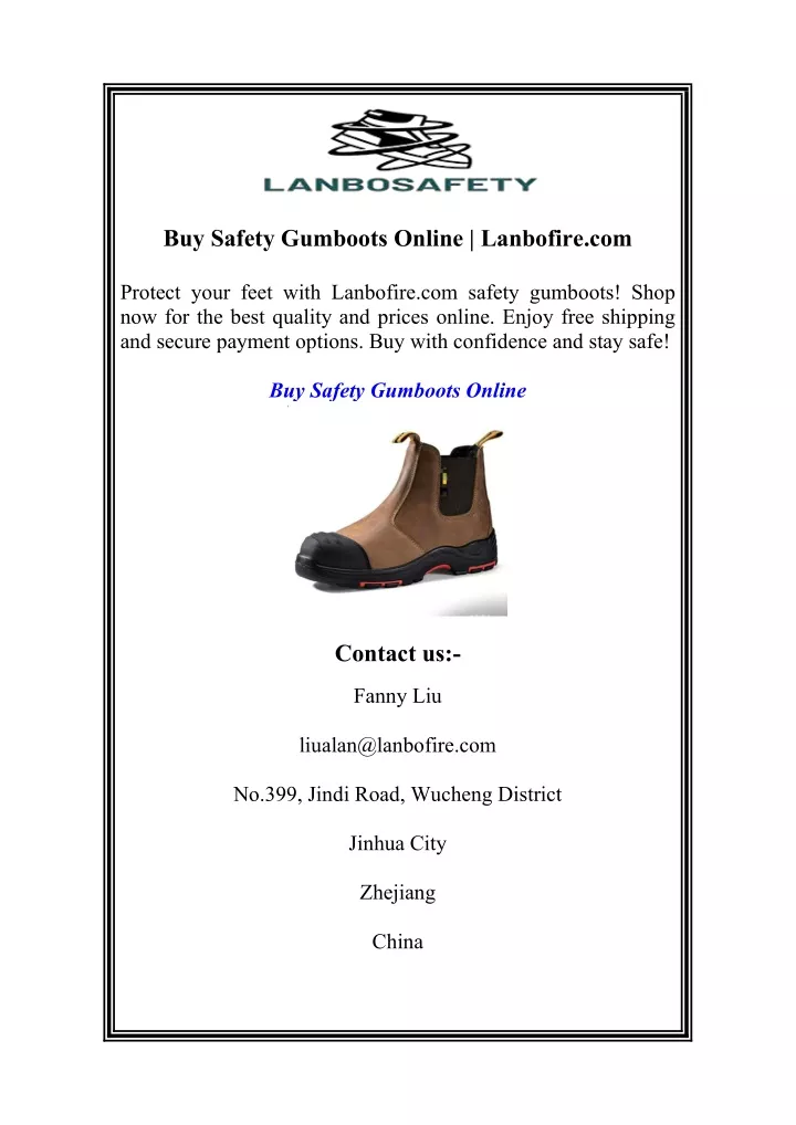 buy safety gumboots online lanbofire com