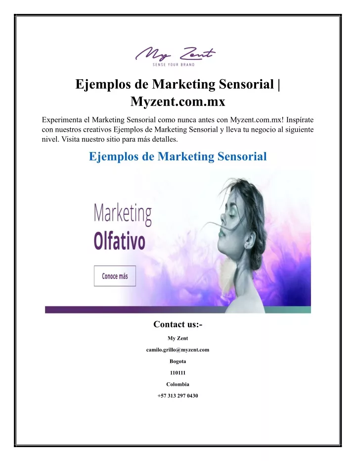 ejemplos de marketing sensorial myzent com mx