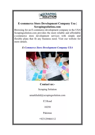 E-commerce Store Development Company Usa  Scrapingsolution